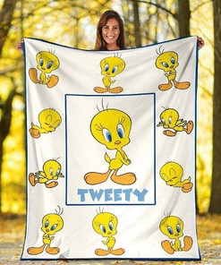 Tweety Looney Tunes Cartoon Sherpa Fleece Blanket Gifts for Family, for Couple