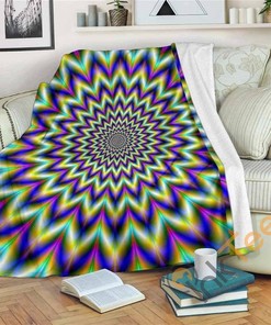 Twinkle Psychedelic Optical Illusion Sherpa Fleece Blanket Gifts for Family, for Couple