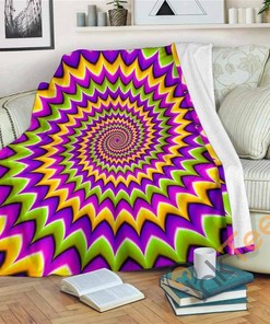 Twisted Colors Moving Optical Illusion Sherpa Fleece Blanket Gifts for Family, for Couple