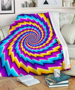 Twisted Spiral Moving Optical Illusion Sherpa Fleece Blanket Gifts for Family, for Couple