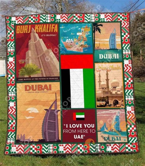 UAE Flag Inspired Personalized Quilt Blanket Bedding Set