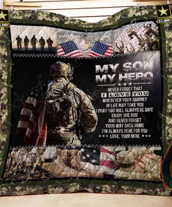 U.S Army To My Son From Mom Never Forget That I Love You Personalized Quilt Blanket Bedding Set