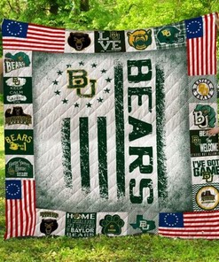 US Flag Ncaa Baylor Bears Collected Great Quilt Blanket Bedding Set