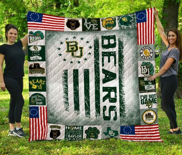US Flag Ncaa Baylor Bears Collected Great Quilt Blanket Bedding Set