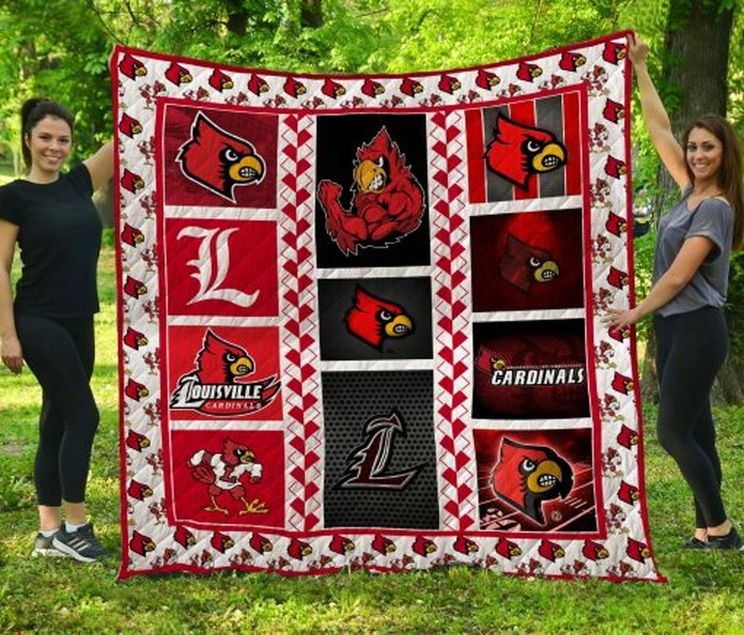 US Flag Ncaa Louisville Cardinals Collection Loved Quilt Blanket Bedding Set