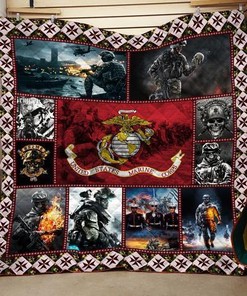US Marine Corps 3 Veteran Quilt