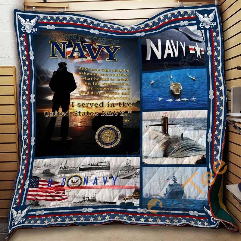 Us Navy Quilt Blanket Bedding Set