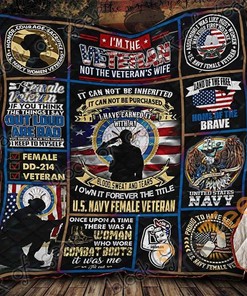 U.S. Navy Women Veterans Quilt Blanket Bedding Set