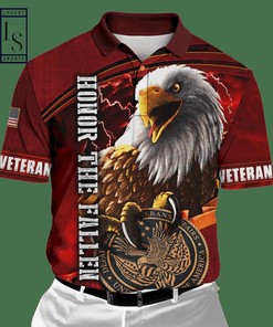 US Veteran Home Of The Free Because Of The Polo Shirt