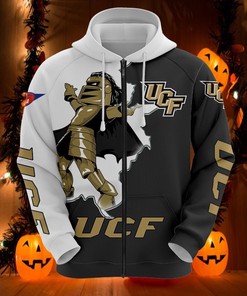 Ucf Knights Hoodie 3D Zip Hoodie Mascot Long Sleeve Gift for Fan