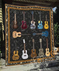 Ukulele Quilt Blanket Bedding Set