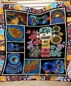 Ukulele Quilt Blanket Bedding Set With Pilliwcases Option