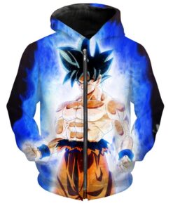 Ultra Instinct Goku Zip Up Dragon Ball Supers Hoodie 3D