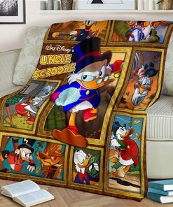 Uncle Scrooge Mcduck Funny Sherpa Fleece Blanket Gifts for Family, for Couple