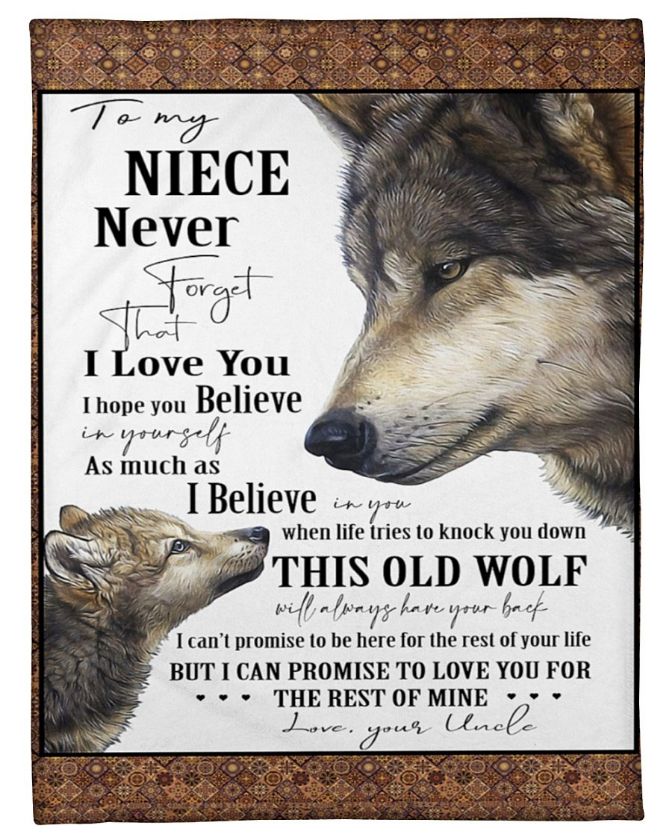 Uncle To Niece Always Have Your Back Wolf Fleece Blanket Quilt Blanket Bedding Set