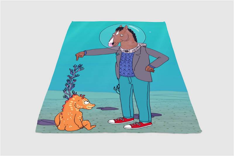 Under Water Bojack Horseman Sherpa Fleece Blanket Gifts for Family, for Couple