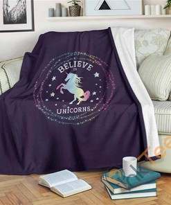 Unicorn Circle Sherpa Fleece Blanket Gifts for Family, for Couple