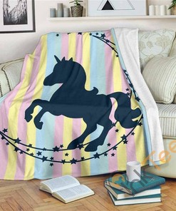 Unicorn Colorful Sherpa Fleece Blanket Gifts for Family, for Couple