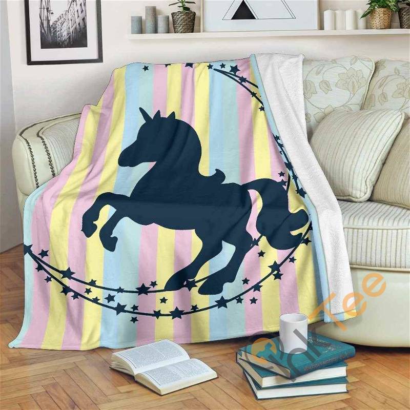 Unicorn Colorful Sherpa Fleece Blanket Gifts for Family, for Couple