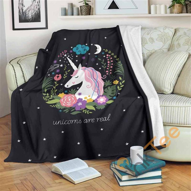 Unicorn Real Sherpa Fleece Blanket Gifts for Family, for Couple