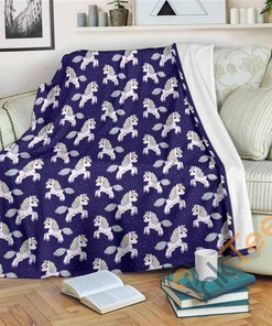 Unicorn Seamless Sherpa Fleece Blanket Gifts for Family, for Couple