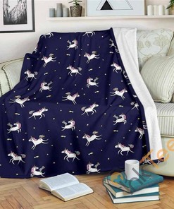Unicorn Star Sherpa Fleece Blanket Gifts for Family, for Couple