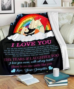Unicorn To My Wonderful Mom From Daughter Sherpa Fleece Blanket Gifts for Family, for Couple