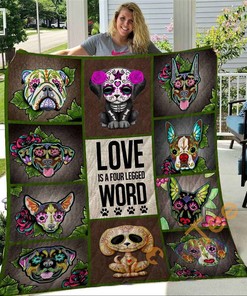 Unique Skull Dog 1 Quilt Blanket with Pillowcases