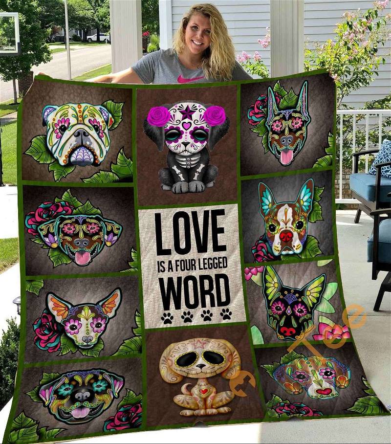 Unique Skull Dog 1 Quilt Blanket with Pillowcases