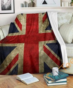 United Kingdom Flag Sherpa Fleece Blanket Gifts for Family, for Couple