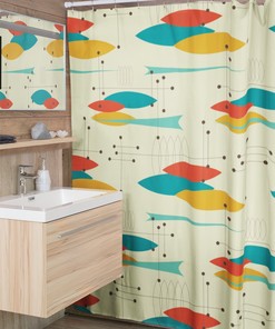 Upgrade Your Bathroom With Our Mid Century Modern Shower Curtains, Mcm Shower Accessory Home Decor
