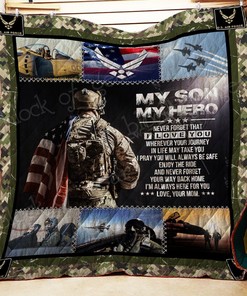 Us Air Force To My Son From Mom I'm Always Here For You Personalized Quilt Blanket Bedding Set