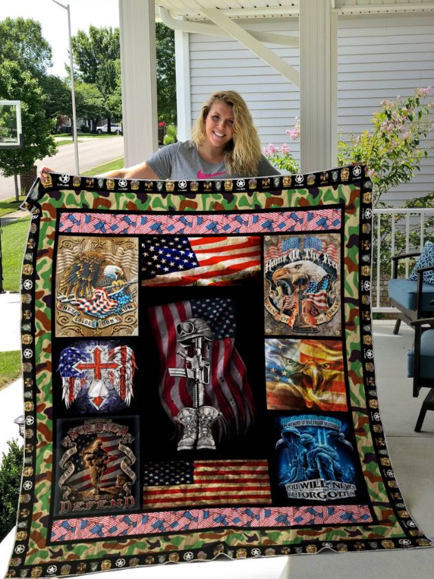 Us Army Bald Eagle Quilt Blanket Bedding Set for Home Décor
