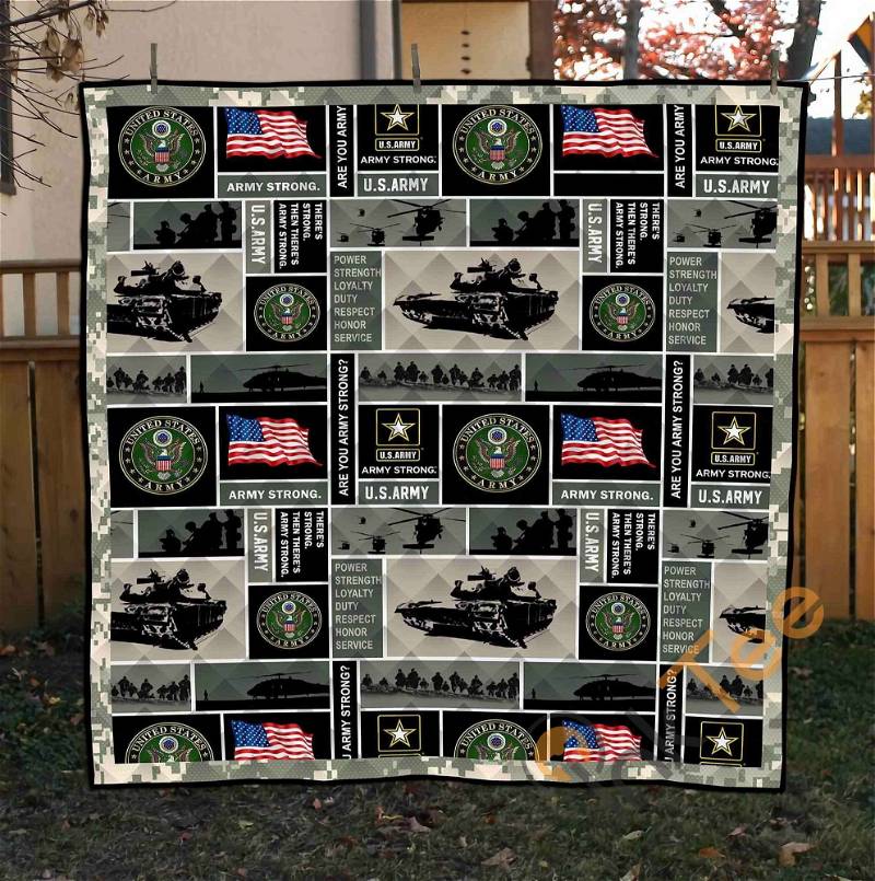Us Army Strong Quilt Blanket Bedding Set