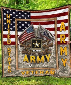 Us Army Veteran Quilt Blanket Bedding Set