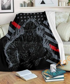 Us Firefighter Sherpa Fleece Blanket Gifts for Family