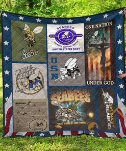 Us Navy Seabees Quilt Blanket Bedding Set