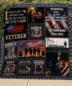 Us Veteran Quilt Blanket Bedding Set