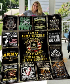 Us Veteran Quilt Blanket Bedding Set With Pilliwcases Option