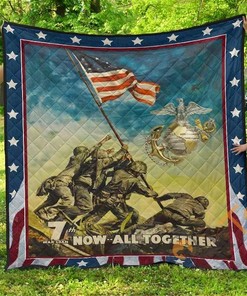 Usmc Now All Together Quilt Blanket Bedding Set