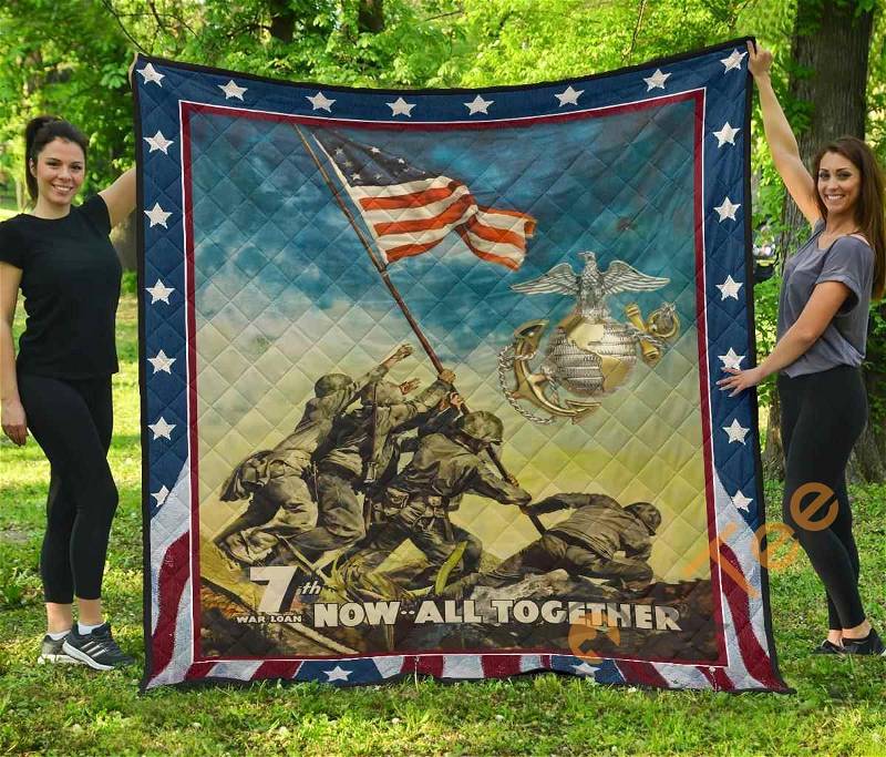 Usmc Now All Together Quilt Blanket Bedding Set