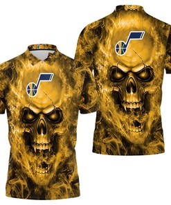 Utah Jazz Nba Fans Skull Polo Shirt All Over Print Shirt 3d T-shirt