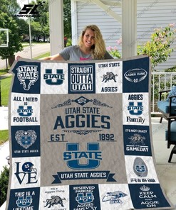 Utah State Aggies EST 18 Quilt Blanket Bedding Set
