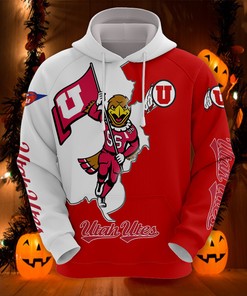 Utah Utes Hoodie 3D Zip Hoodie Mascot Long Sleeve Gift for Fan
