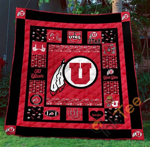 Utah Utes Quilt Blanket Bedding Set With Pilliwcases Option For Picnic Or Home Decor