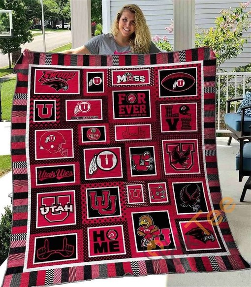Utah Utes Quilt Blanket Bedding Set With Pilliwcases Option Ver4