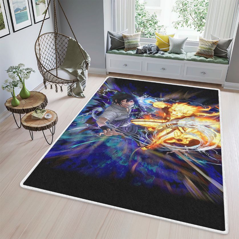 Uzumaki Naruto Uchiha Sasuke Quilt Blanket Bedding Set, Uzumaki Naruto Uchiha Sasuke Gift For Fan, Uzumaki Naruto Uchiha Sasuke Anime Quilt Blanket Bedding Set