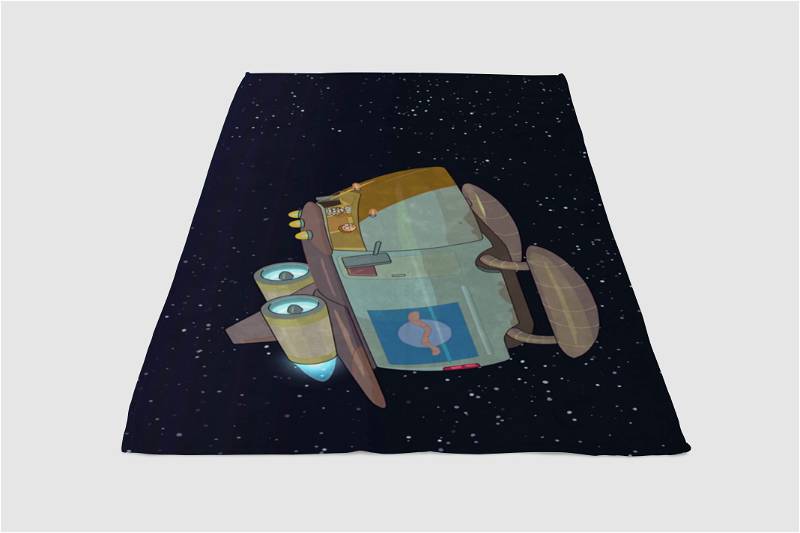 Van Space Rick And Morty Sherpa Fleece Blanket Gifts for Family, for Couple