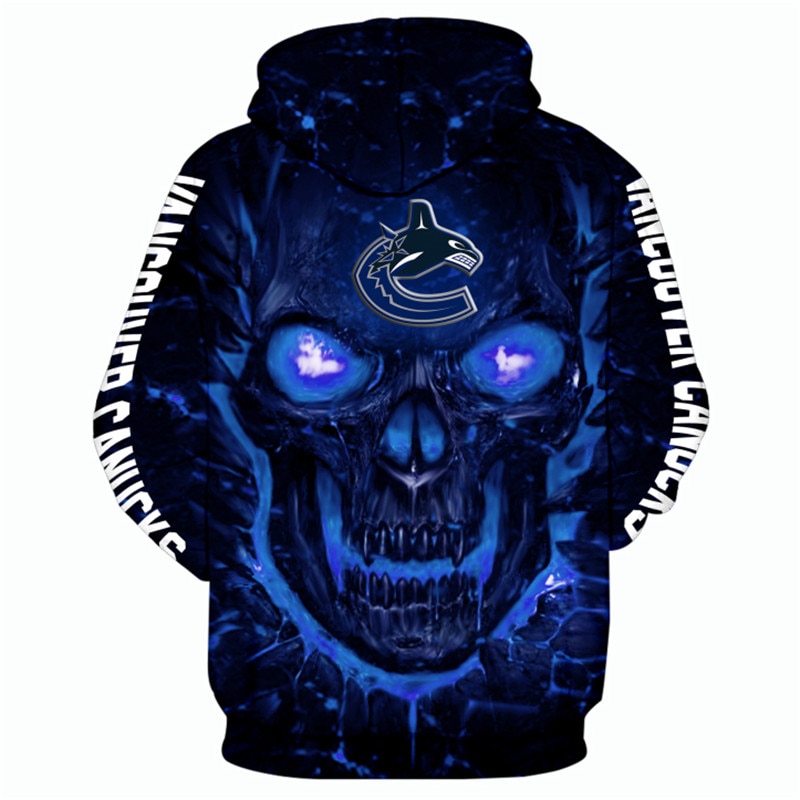 Vancouver Canucks Halloween Hoodie 3D Skulls Pullover Nhl - Image 2