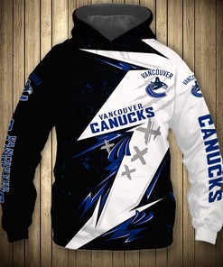 Vancouver Canucks Hoodie 3D Thunder Design Pullover Nhl